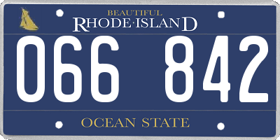 RI license plate 066842