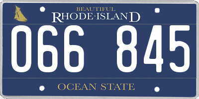 RI license plate 066845