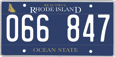 RI license plate 066847