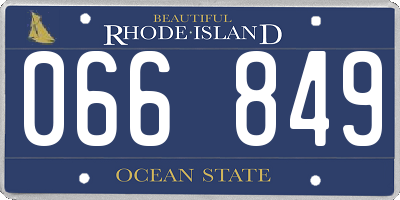 RI license plate 066849