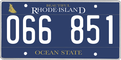 RI license plate 066851