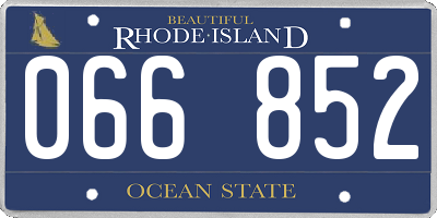 RI license plate 066852