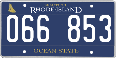 RI license plate 066853