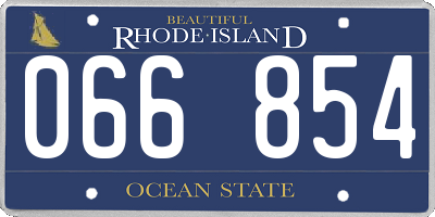 RI license plate 066854