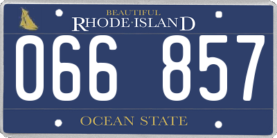 RI license plate 066857