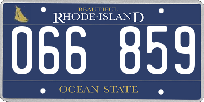 RI license plate 066859