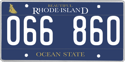 RI license plate 066860
