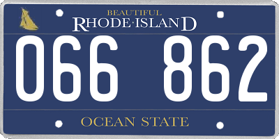 RI license plate 066862