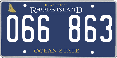 RI license plate 066863