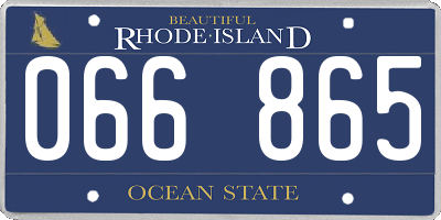 RI license plate 066865
