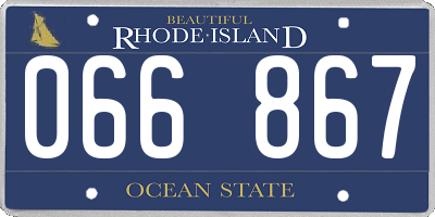 RI license plate 066867