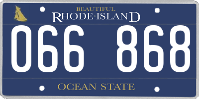 RI license plate 066868