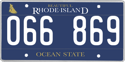 RI license plate 066869