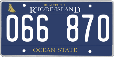 RI license plate 066870