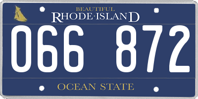 RI license plate 066872