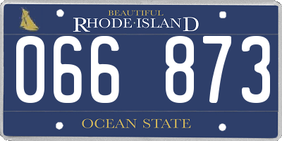 RI license plate 066873