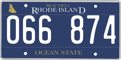 RI license plate 066874