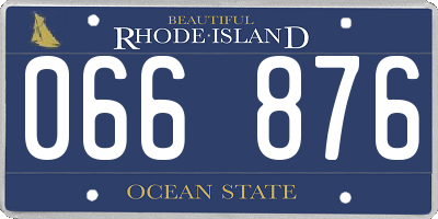 RI license plate 066876