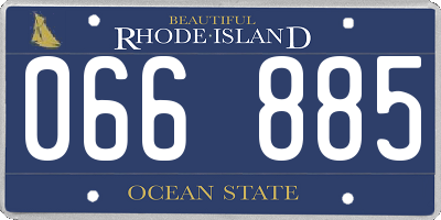 RI license plate 066885