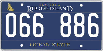 RI license plate 066886