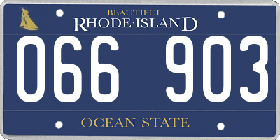 RI license plate 066903