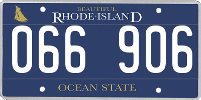 RI license plate 066906