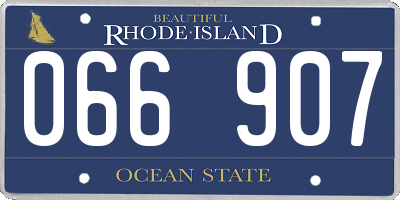 RI license plate 066907