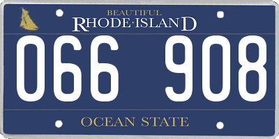 RI license plate 066908