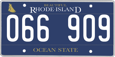 RI license plate 066909