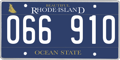 RI license plate 066910