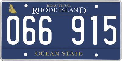 RI license plate 066915