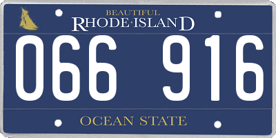 RI license plate 066916