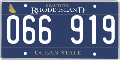 RI license plate 066919