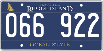 RI license plate 066922