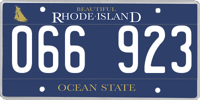 RI license plate 066923