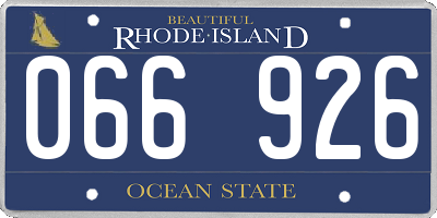 RI license plate 066926