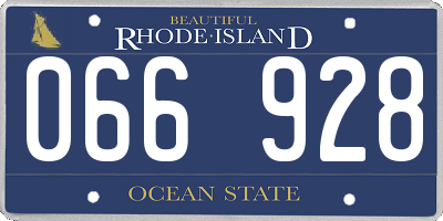 RI license plate 066928