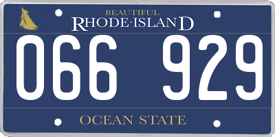 RI license plate 066929