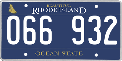 RI license plate 066932