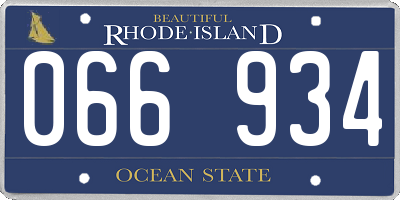 RI license plate 066934