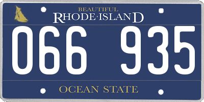 RI license plate 066935