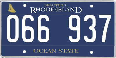 RI license plate 066937