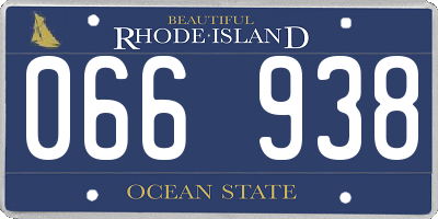 RI license plate 066938