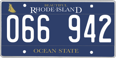 RI license plate 066942
