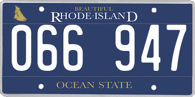 RI license plate 066947