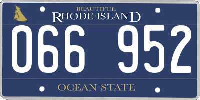 RI license plate 066952