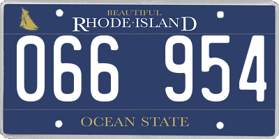 RI license plate 066954