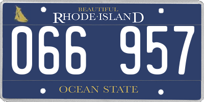 RI license plate 066957