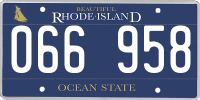RI license plate 066958