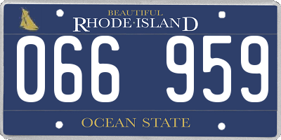 RI license plate 066959